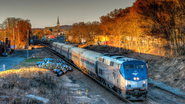 Amtrak Vermonter train in Wallingford, Vermont