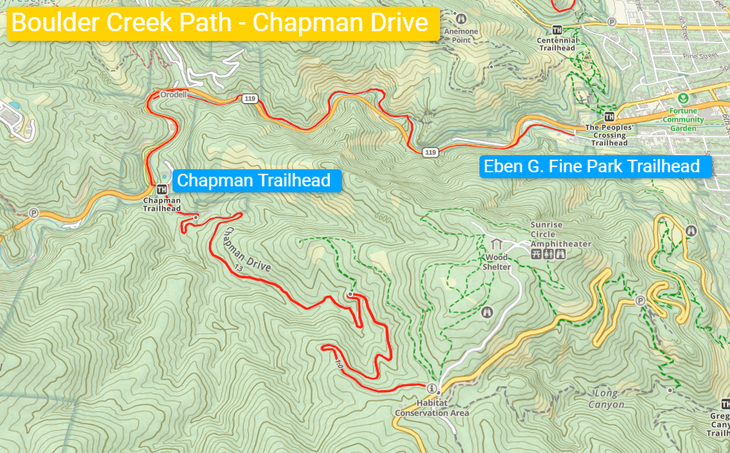Boulder Creek Path Map