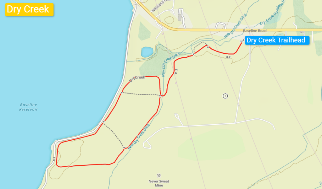 Dry Creek park in Boulder, Colorado map.