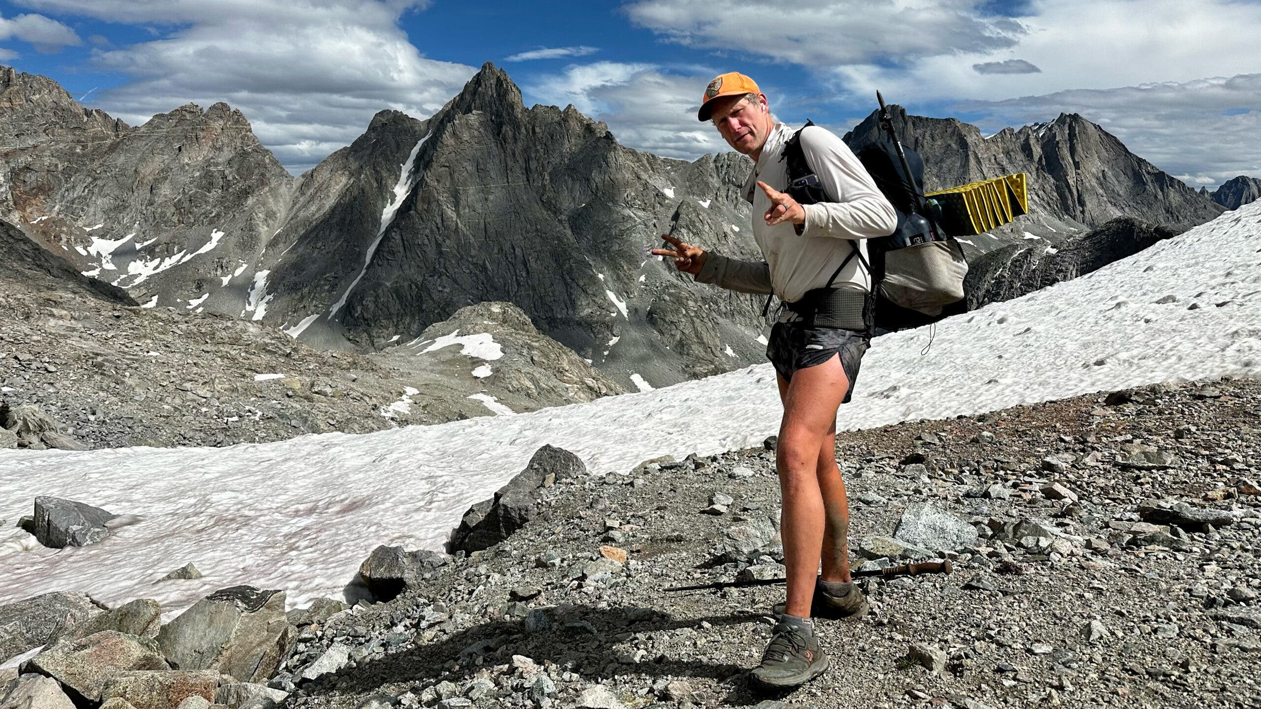 Granson Haver Currin hiking on the trail.