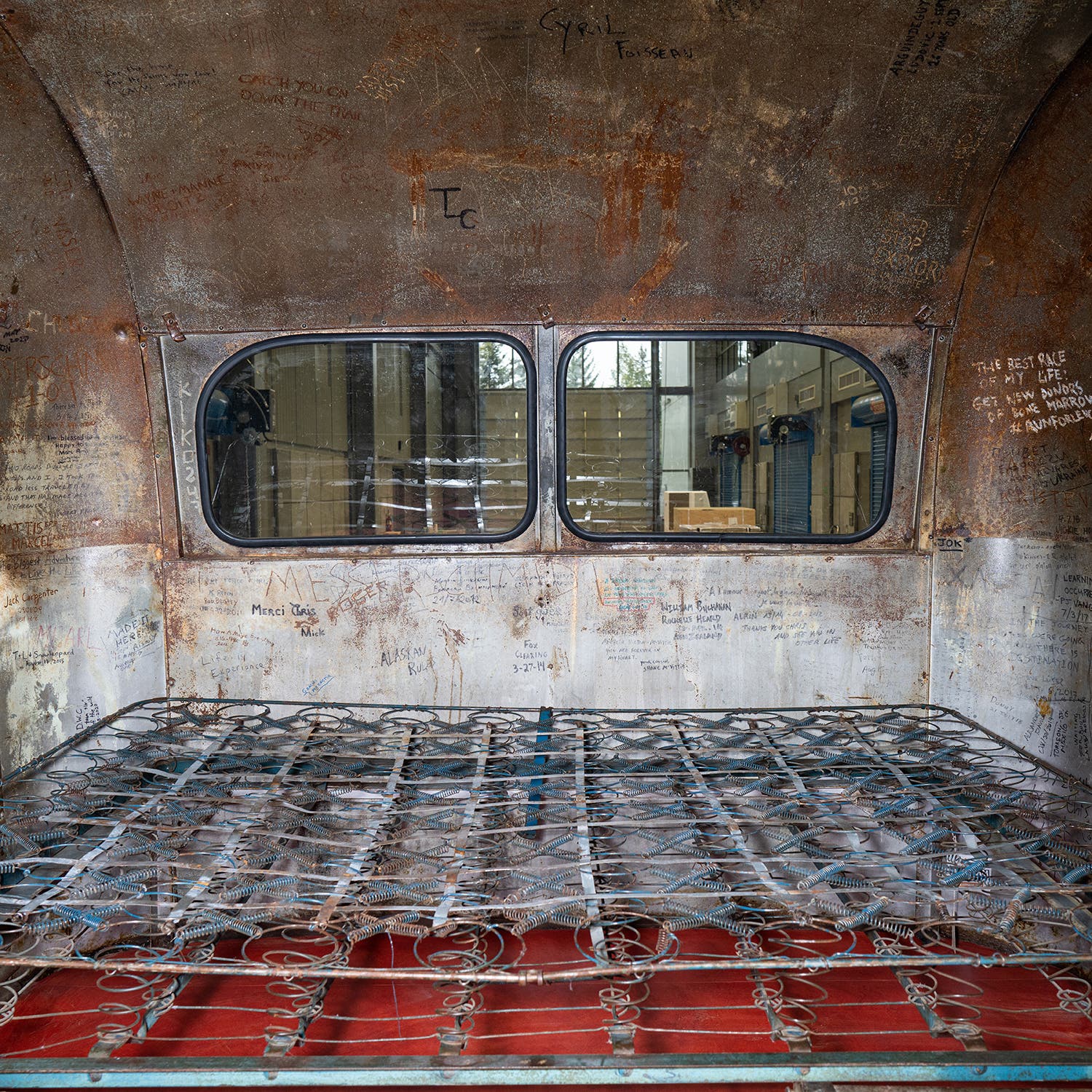 The bus’s interior
