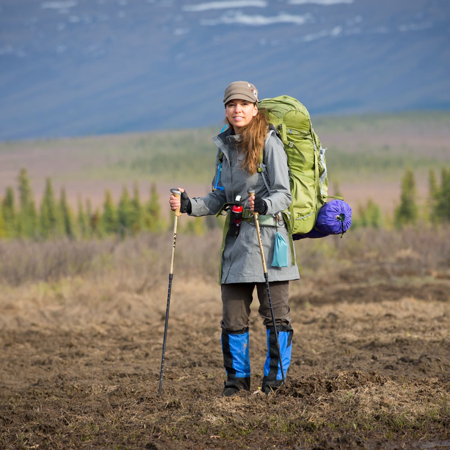 Carine hiking to Bus 142 before its removal