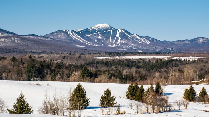 spring day on Jay Peak Resort in northern Vermont