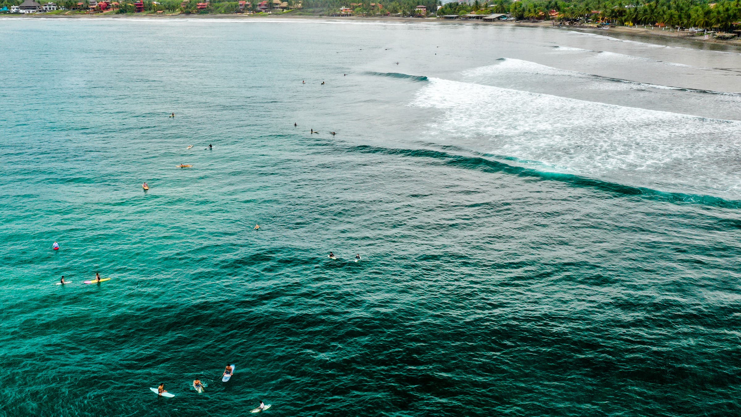 The lineup at La Saladita, Mexico, is popular but not not packed.