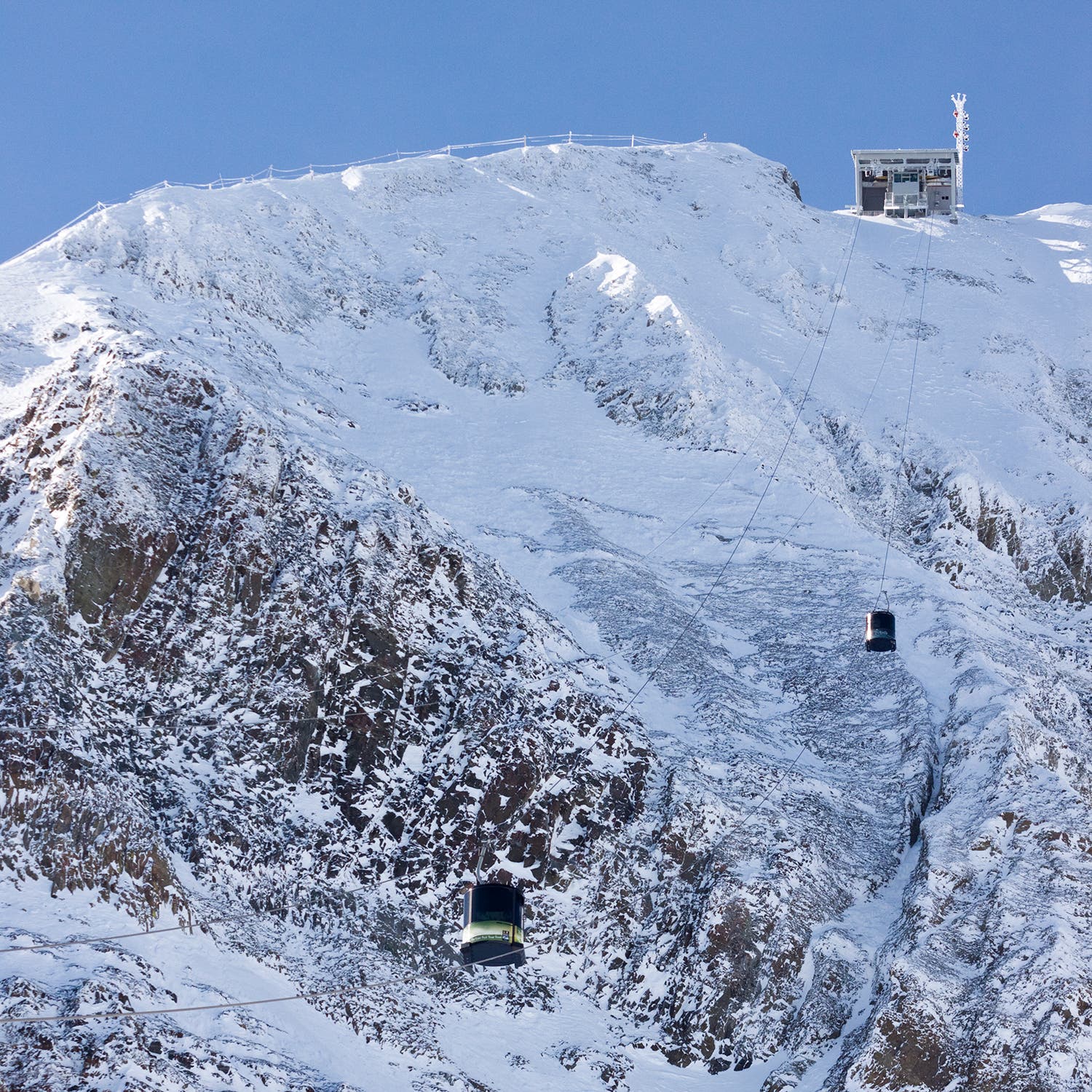 The Lone Peak Tram climbs to the summit of Lone Peak at 11,166 feet at Big Sky Resort
