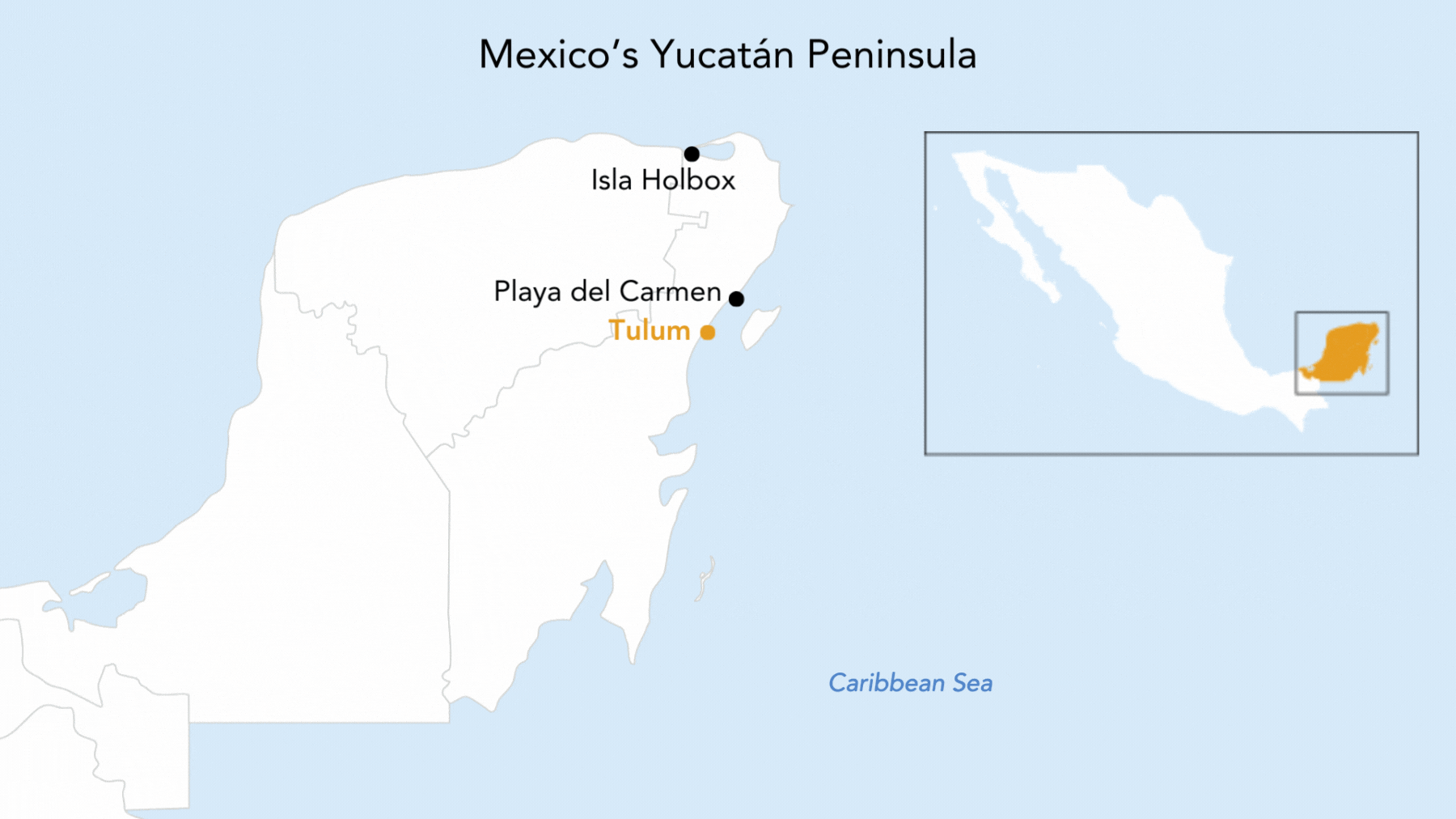 Map of Mexico's Yucatan Peninsula