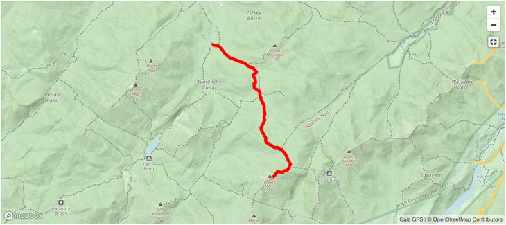 Mount Marcy via Van Hoevenberg Trail map