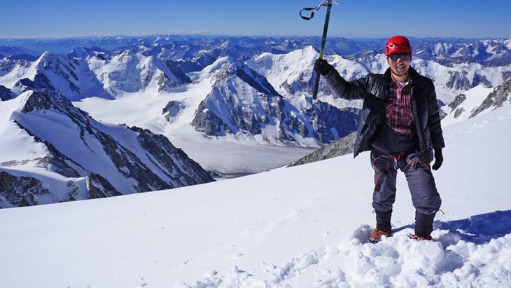 top of Mount Khuiten, highest peak in Mongolia