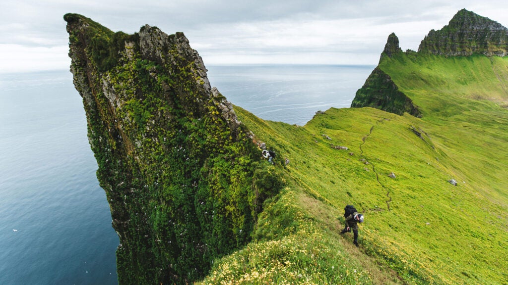 Hikers in the Hornstrandir Nature Reserve, Iceland