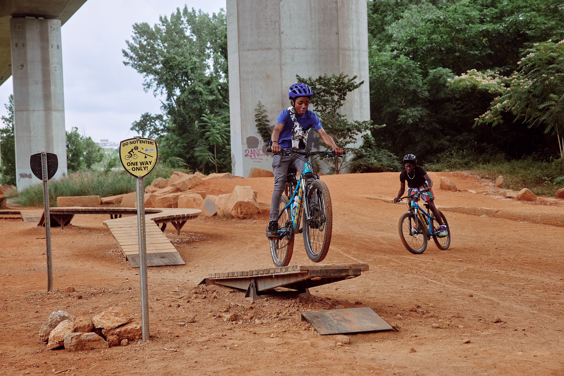 RCC riders practicing at the Belle Isle Bicycle Skills Area
