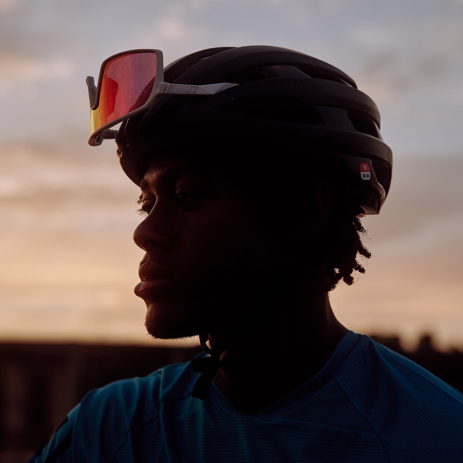 Korey during a ride at dusk