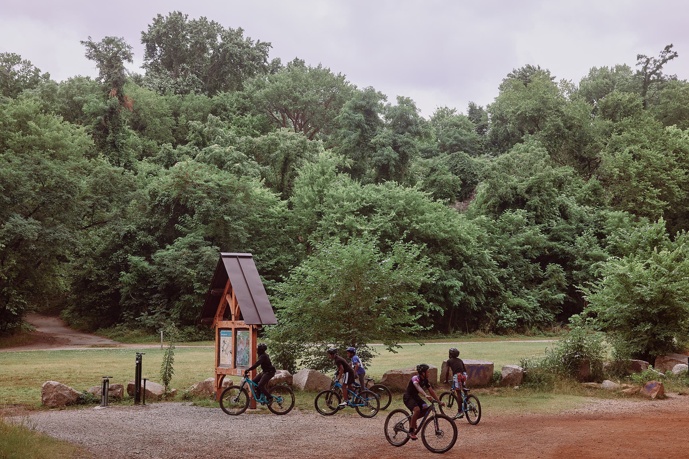 RCC riders practicing at the Belle Isle Bicycle Skills Area