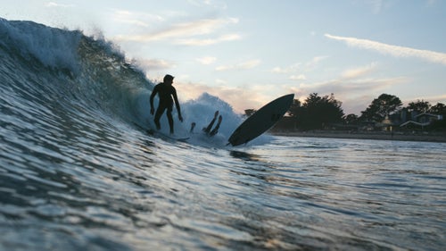 Surfing the Rincon break in Santa Barbara