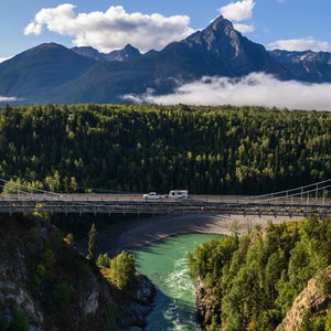 The Hagwilget Canyon Bridge in Hazelton BC