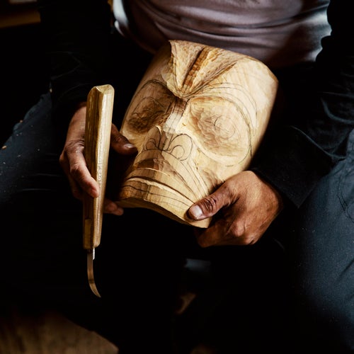 Carving in the village of Laxgalts'ap, Nisg̱a'a Nation.