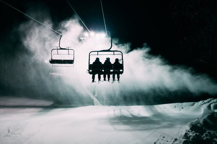 chairlift and snowmaking