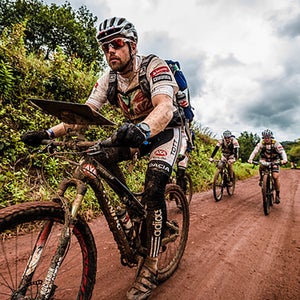 adventure race team riding bikes