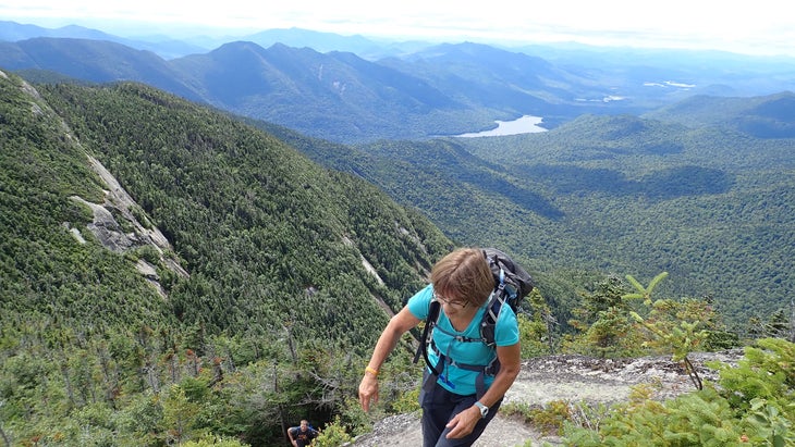 woman hiking in the Adirondacks, New York