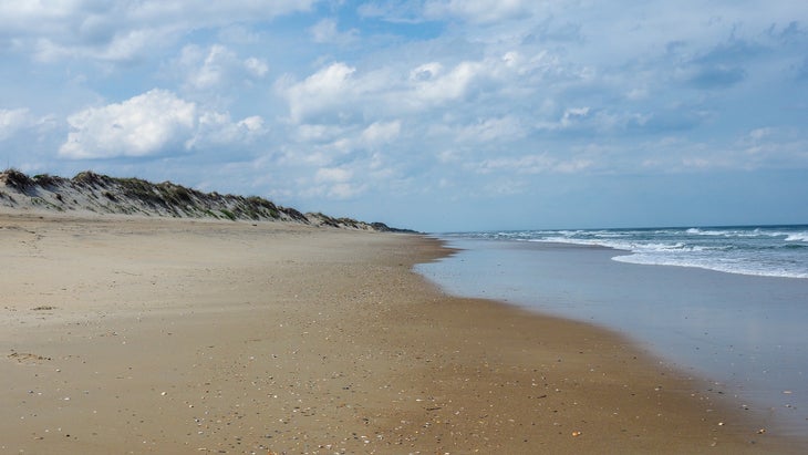 dramatic dunes along Back Bay National Wildlife Refuge, one of the best east coast beaches