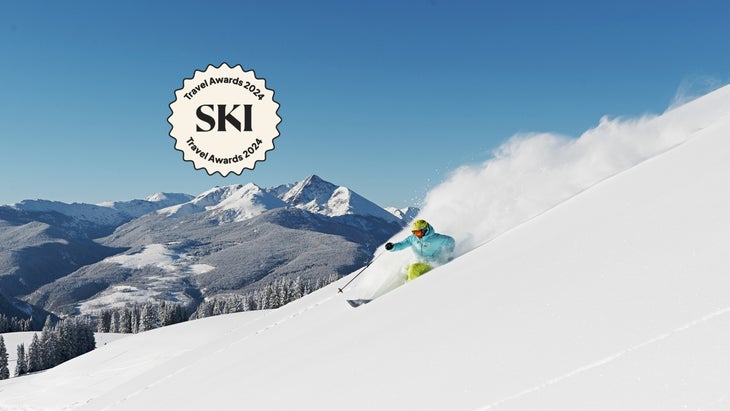 skier on powder