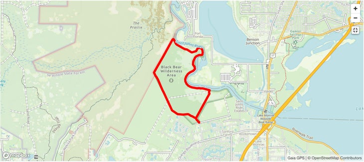 Black Bear Wilderness Preserve Trail Loop map