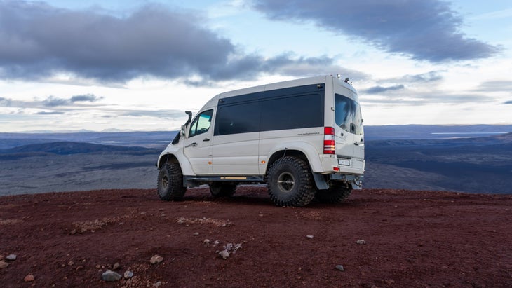 One of Iceland’s so-called “Super-Jeeps” on a volcanic mesa deep in the interior