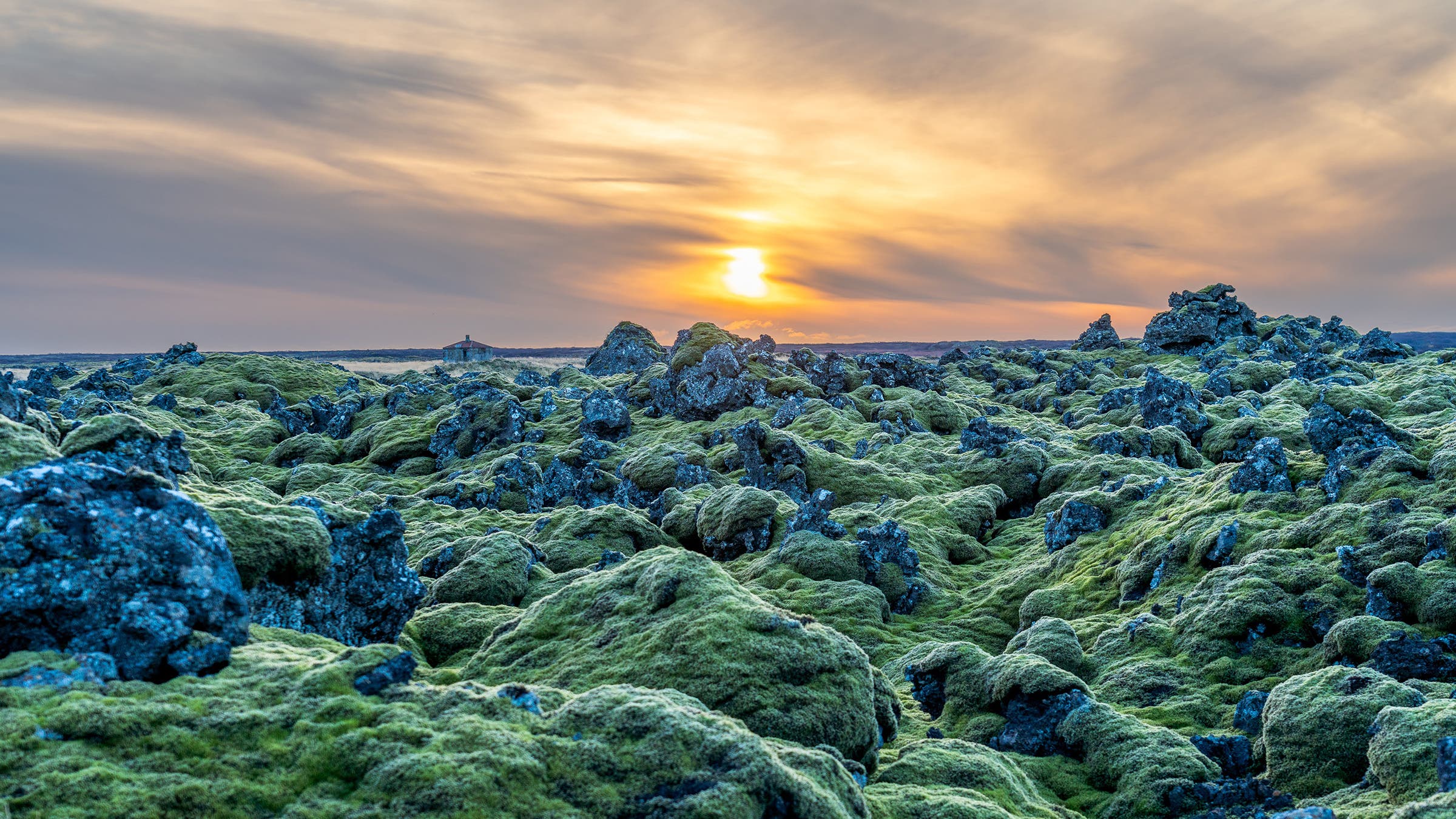 The whole Reykjanes peninsula is covered with stunning, moss-covered, volcanic boulder fields.