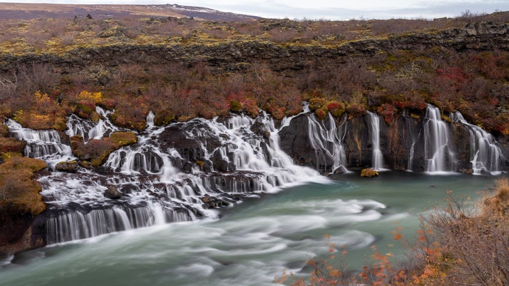 Just a handful of the dozens of waterfalls at Barnafoss