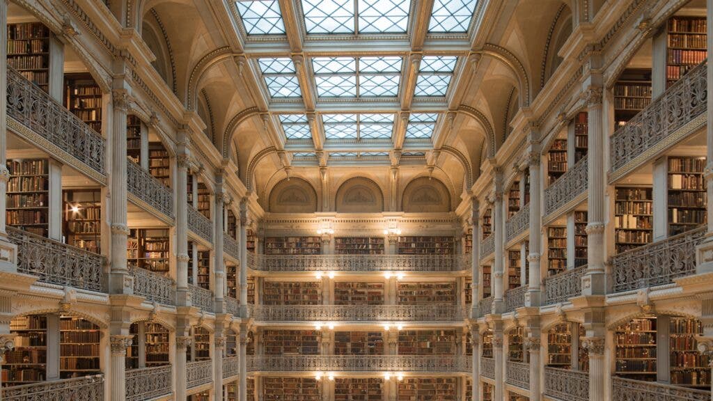 Baltimore’s Peabody Library dates back to 1878 and is a stop on city literary tours.