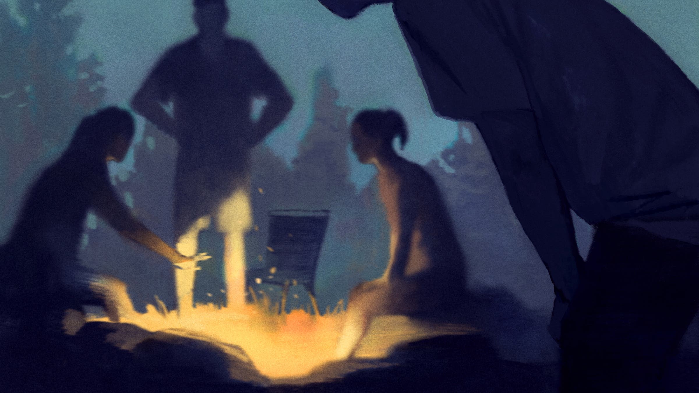Illustration of a campfire