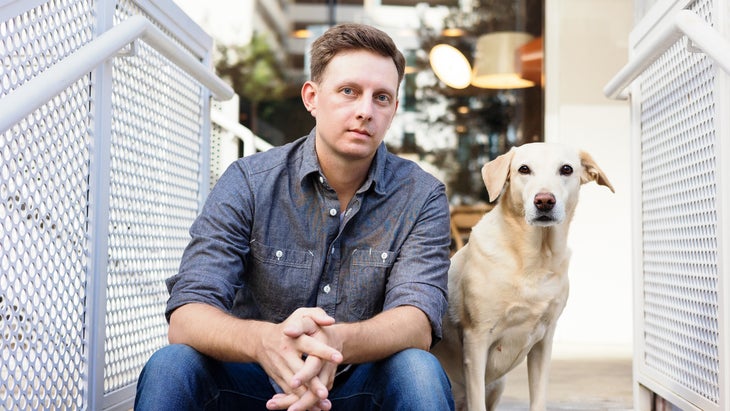The author, Ryan Krogh, and his beach-loving puppy, Magnolia