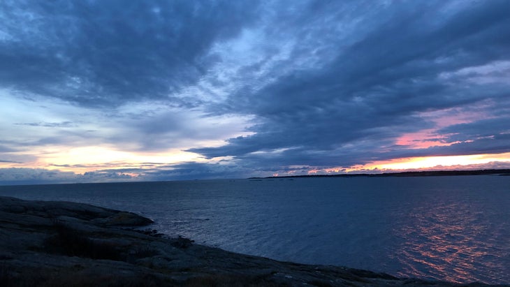Sunset over the Kattegat Strait in Sweden