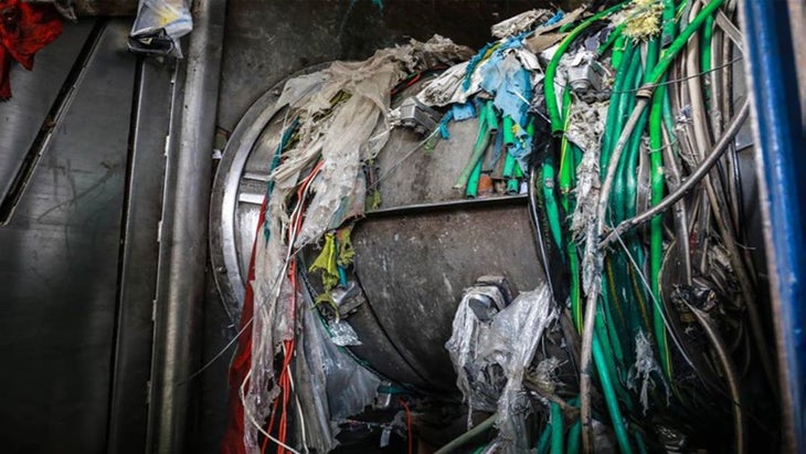 Tanglers at the recycling facility