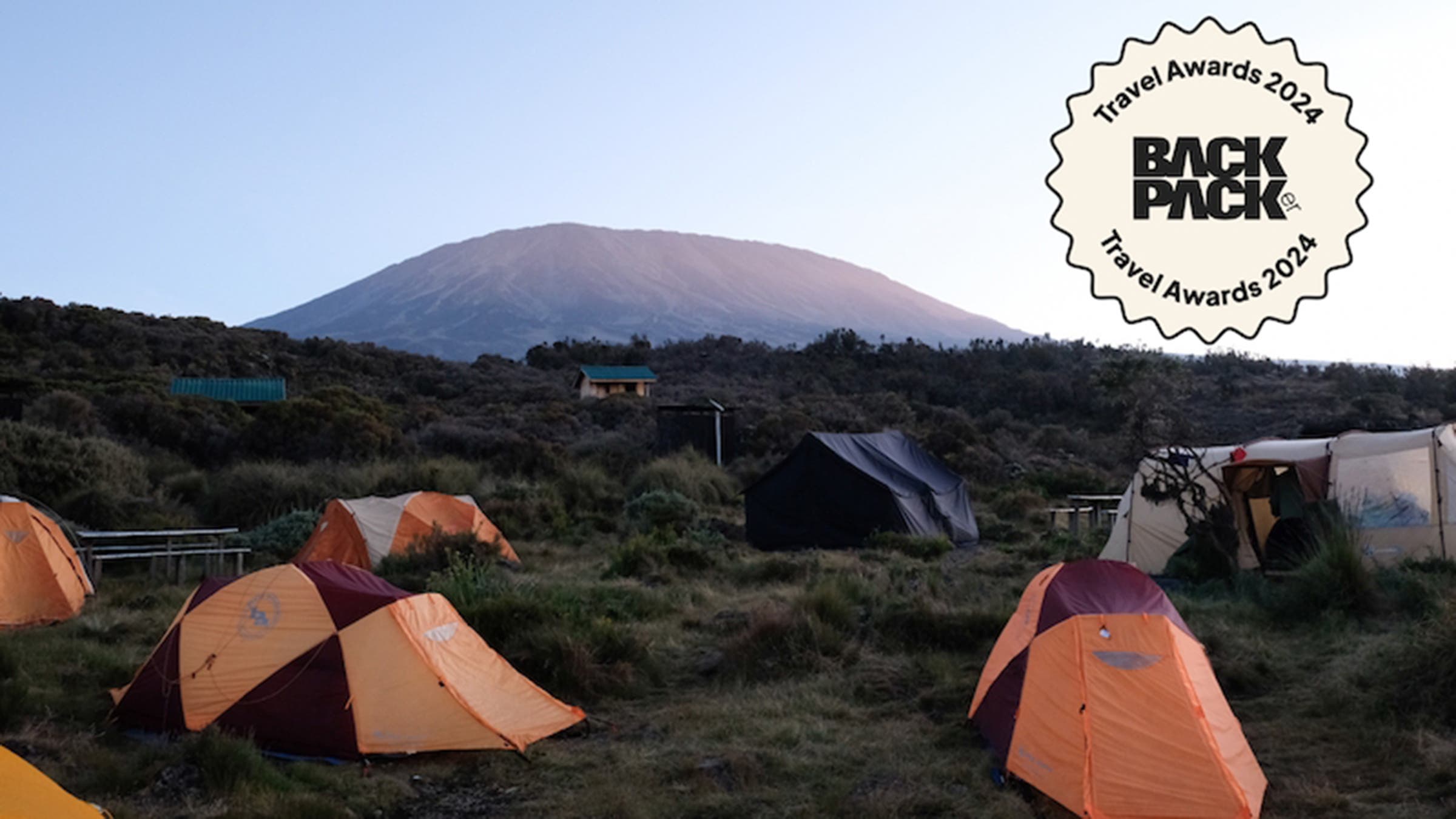 Tents at a campsite on a guided trek