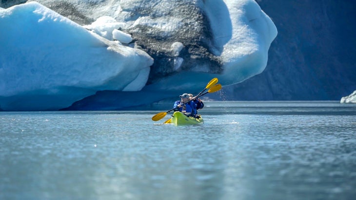 kayaking in Bear Lake Lagoon, Kenai Fjords National Park