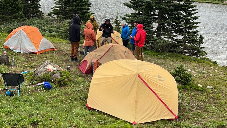 backcountry campsite at caribou lake in colorado