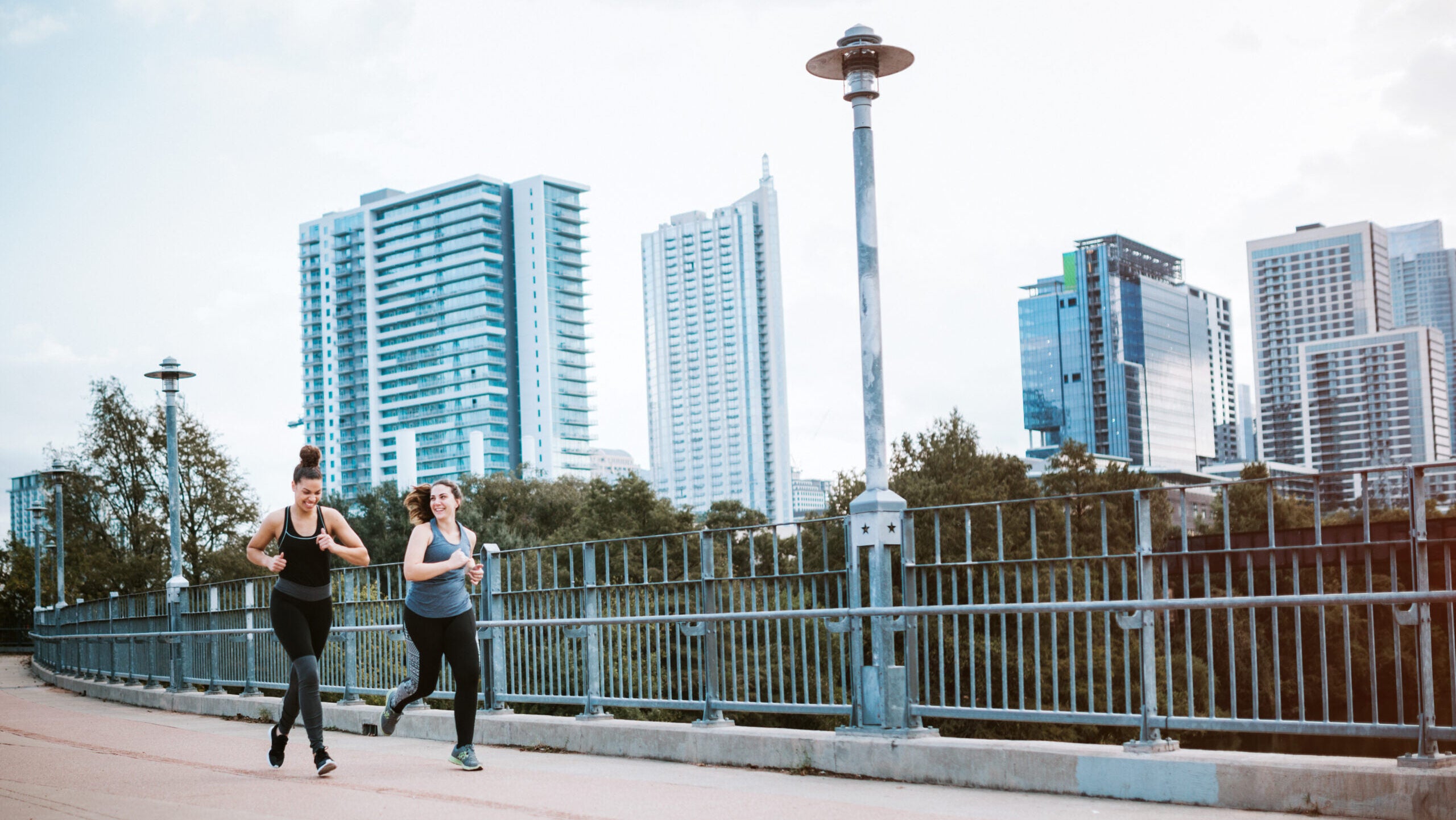 Two runners in Austin, Texas.
