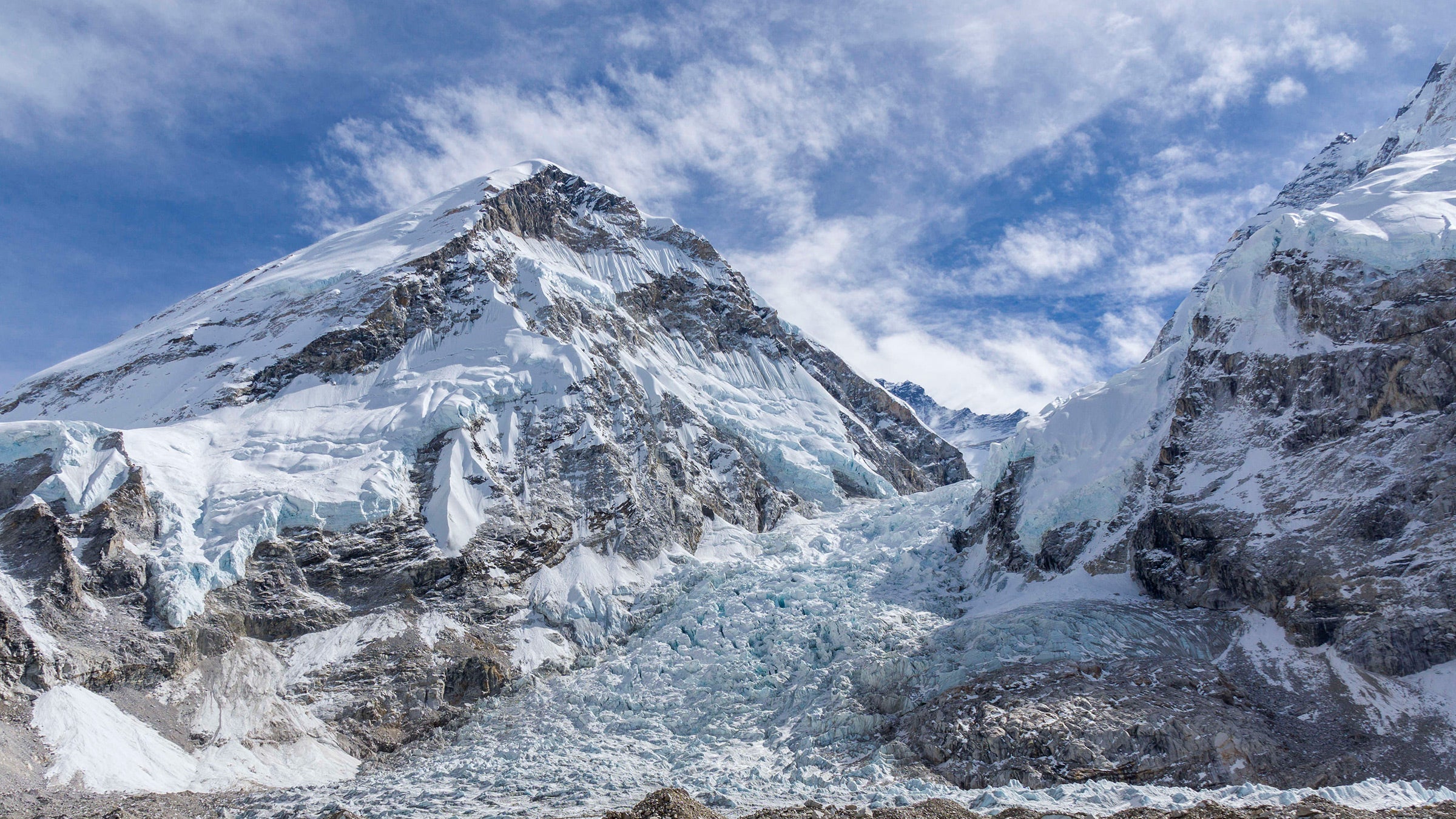 The Khumbu Icefall below Mount Everest