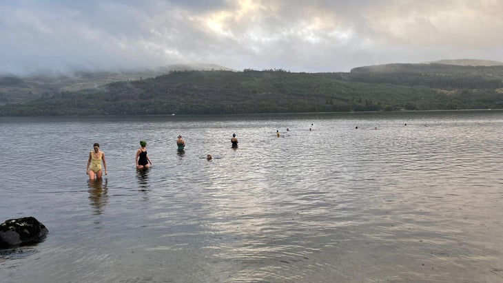 women cold water swimming in Scotland’s freshwater lochs