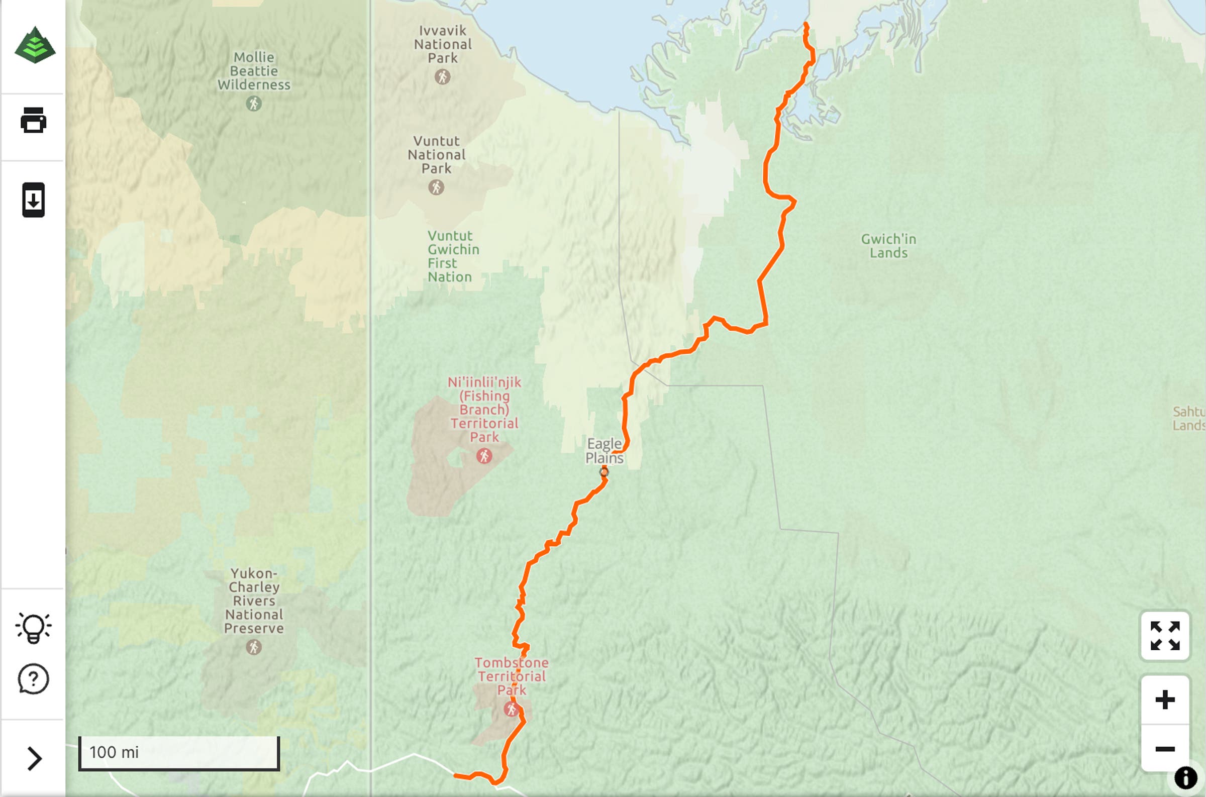 Dempster Highway, Canada map