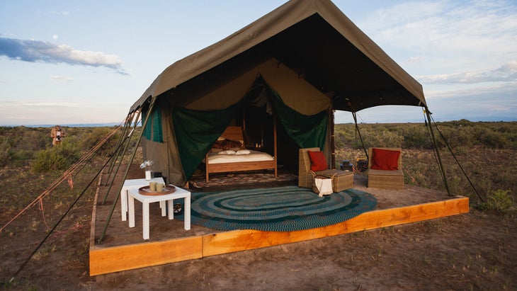 Dunes Desert Camp’s wall tents make for ultra comfy nights outside