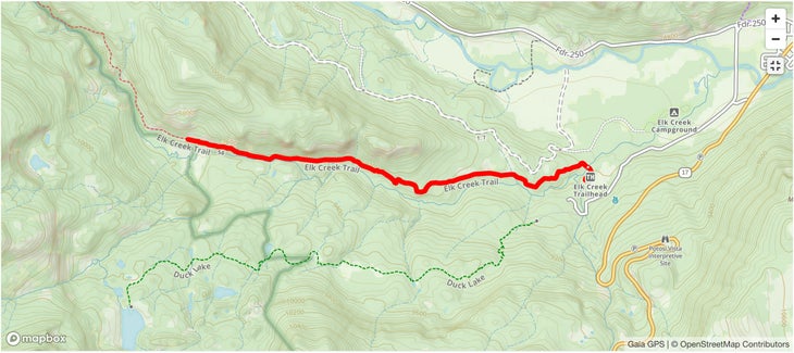 Elk Creek Trail map