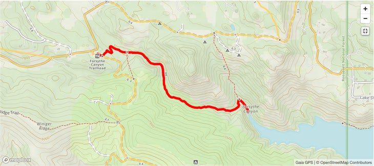 Forsythe Canyon Trail map