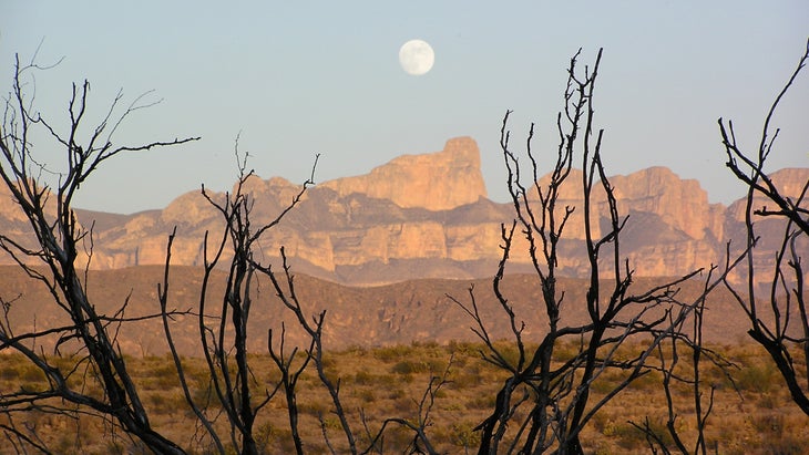 Full moon over El Pico, Big Bend National Park