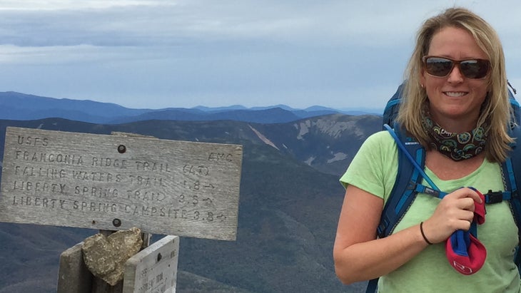 Author hiking in White Mountans