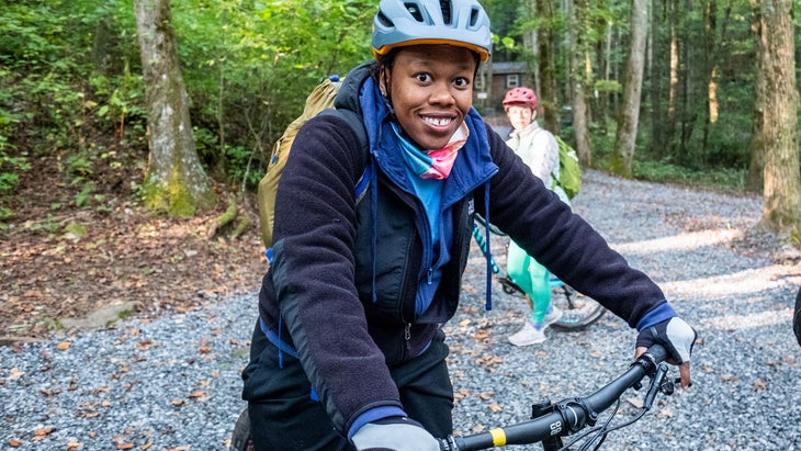 Smiling woman at Mulberry Gap