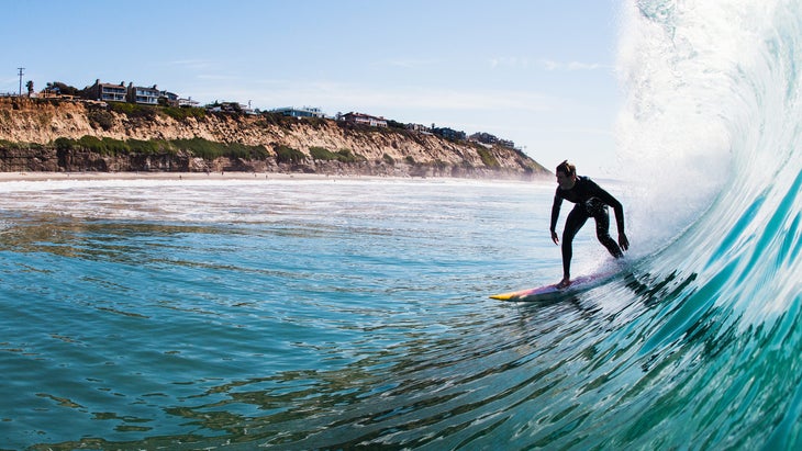 surfer at Encinitas, Southern Calif