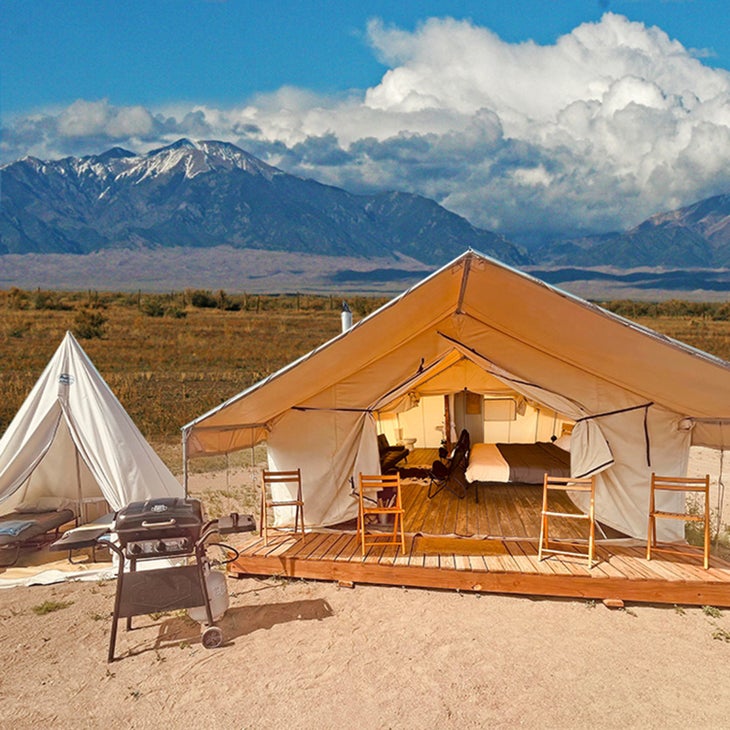 One of the tents at Rustic Rook Resort