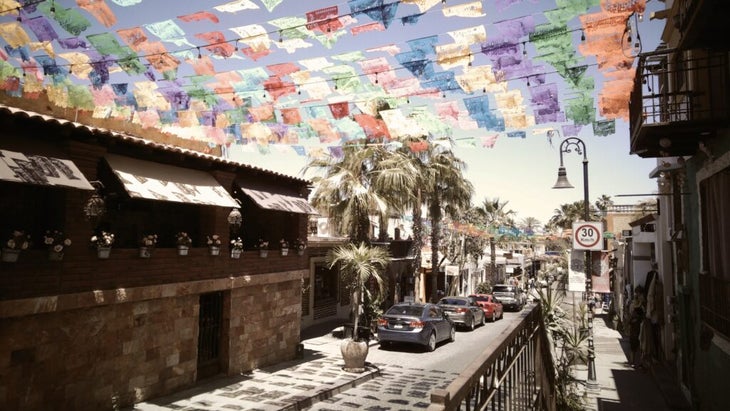 Streets festooned with colorful papel picado are a common sight in San José del Cabo, making it feel festive year-round.