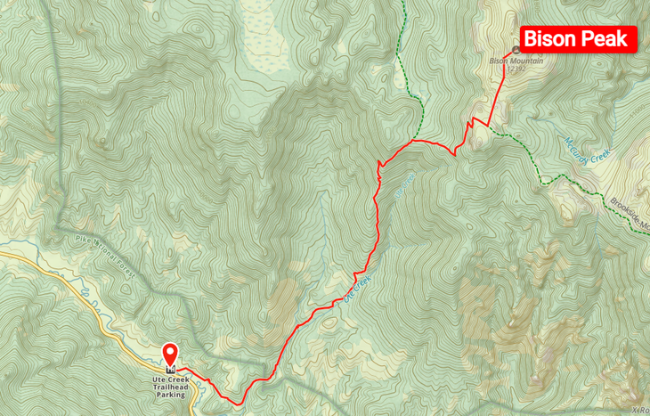 Bison Peak Map Colorado from Gaia GPS